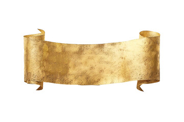 Wall Mural - empty golden banner isolated on transparent background generative ai