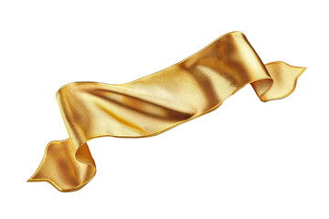 Wall Mural - empty golden banner isolated on transparent background generative ai