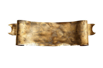 Wall Mural - empty golden banner isolated on transparent background generative ai