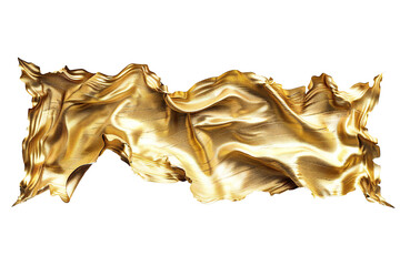 Wall Mural - empty golden banner isolated on transparent background generative ai
