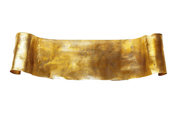 Wall Mural - empty golden banner isolated on transparent background generative ai