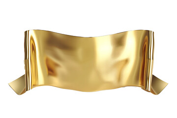 Wall Mural - empty golden banner isolated on transparent background generative ai
