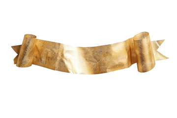 Wall Mural - empty golden banner isolated on transparent background generative ai