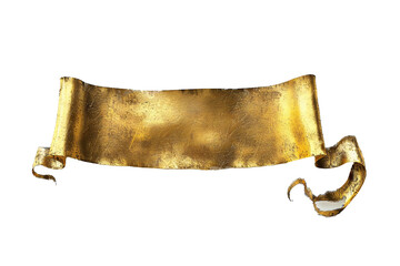 Wall Mural - empty golden banner isolated on transparent background generative ai