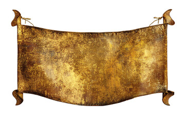 Wall Mural - empty golden banner isolated on transparent background generative ai