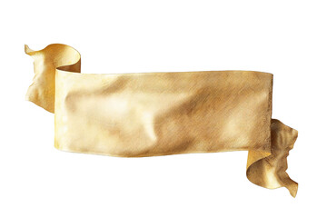 Wall Mural - empty golden banner isolated on transparent background generative ai