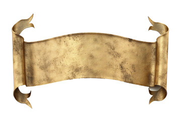 Wall Mural - empty golden banner isolated on transparent background generative ai