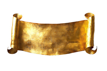 Wall Mural - empty golden banner isolated on transparent background generative ai