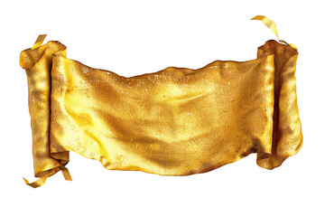 Wall Mural - empty golden banner isolated on transparent background generative ai