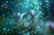 In a secluded forest clearing, ethereal faeries gather for a mystical celebration, AI generated