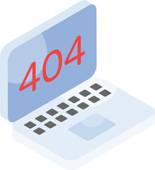 Wall Mural - Grab this beautifully designed isometric icon of 404 error