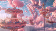 Within the boundless expanse of the dreamscape, a whimsical carnival materializes, AI generated