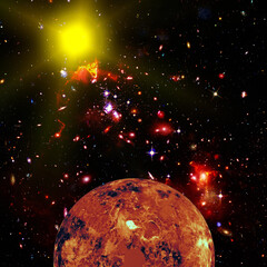 Wall Mural - fascinating exoplanet in the deep space. the elements of this image furnished by nasa.