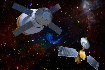 Wall Mural - spaceships in space. science theme. the elements of this image furnished by nasa.