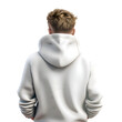 Man in a white hoodie on a white background. 3d rendering