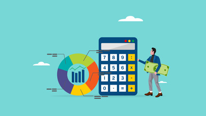 fund allocation graph, cost structure calculation of expenses and income in business, budget analysi