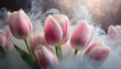 Makro kwiaty,  różowe wiosenne tulipany