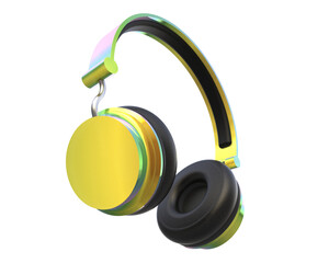 Headphones isolated on background 3d rendering illustration