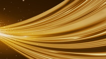 Wall Mural - luxury gold wave with particle flowing on dark background. graphic abstract backdrop animation