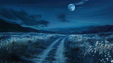 Wall Mural - way blue sky photo