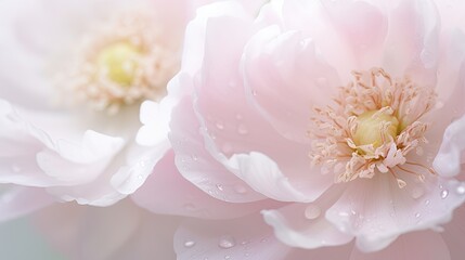Poster - Close-up of a vibrant pink flower adorned with delicate water droplets, glistening in the soft morning sunlight