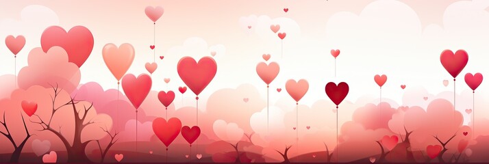 Leinwandbilder - A captivating painting featuring numerous colorful hearts floating gracefully in the air, creating a mesmerizing and dreamlike scene