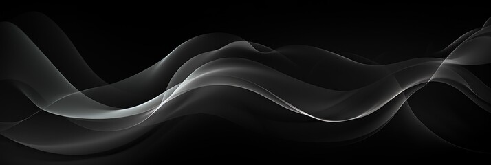 Leinwandbilder - A mesmerizing black and white scene capturing a dynamic wave of smoke, swirling and billowing gracefully in the air
