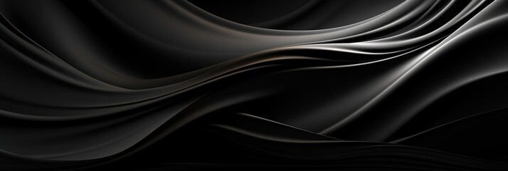 Aufkleber - A mesmerizing black background filled with abstract wavy lines creating a sense of elegance and movement