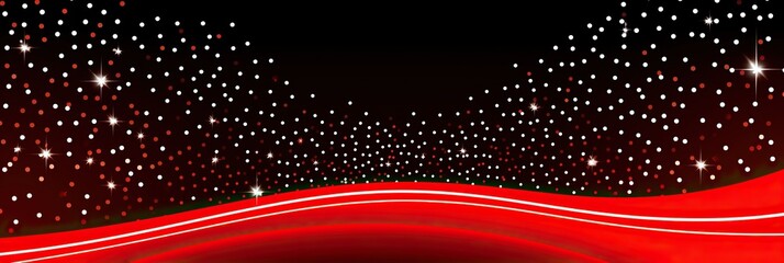 Poster - A vibrant red and black background, adorned with elegant white stars, creates a mesmerizing celestial scene