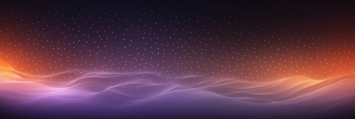 Poster - A panoramic view of gentle cosmic waves under a studded starry sky gradient.