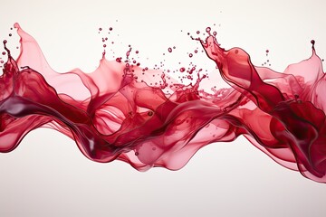 Leinwandbilder - A mesmerizing scene unfolds as a vibrant red liquid cascades down the pristine white wall in a graceful and fluid motion