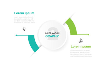 Design template infographic vector element with 2 step or option suitable for web presentation and business information