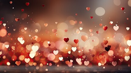 Leinwandbilder - A dreamy scene of translucent hearts gently floating in the air, creating a mesmerizing and enchanting atmosphere