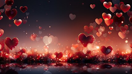 Leinwandbilder - A vibrant display of countless hearts floating gracefully in the air, creating a mesmerizing and heartwarming scene