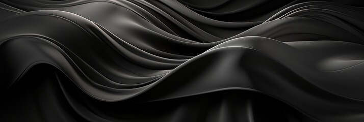 Aufkleber - black wavy fabric flowing like a visual symphony, creating a dynamic and elegant movement