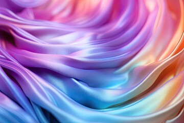 Fototapete - A detailed close up of a vibrant and colorful fabric, showcasing intricate patterns and textures in a mesmerizing display of creativity