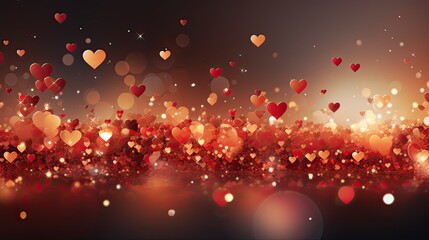 Leinwandbilder - A mesmerizing scene of multiple hearts floating gracefully in the air, creating a dreamlike atmosphere of love and serenity