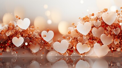 Leinwandbilder - white hearts drift gracefully through the air, creating a mesmerizing and dream-like scene