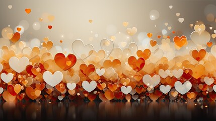 Leinwandbilder - A beautiful scene of colorful hearts floating gracefully in the air, creating a dreamy and romantic atmosphere