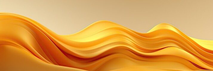 Poster - Swirling wavy shapes in vibrant yellow hues dance across the abstract background, creating a dynamic and energetic visual experience