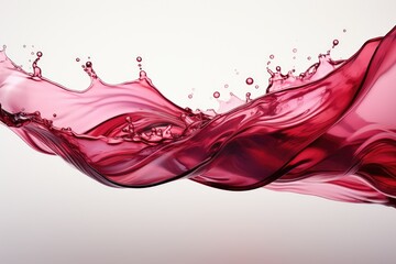 Leinwandbilder - Vibrant red liquid splashes into the air against a pristine white background, creating an intricate pattern of movement and color