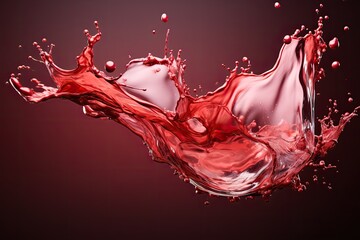 Canvas Print - A vibrant red liquid bursts upward in a mesmerizing display, creating a dynamic and striking movement in the air