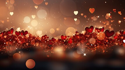 Leinwandbilder - A vibrant burst of red hearts floating weightlessly in the air, creating a mesmerizing and enchanting scene of love and happiness