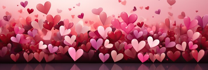 Leinwandbilder - A mesmerizing sight of numerous hearts floating gracefully in the air, creating a dreamy and whimsical atmosphere