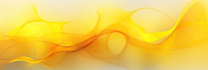 Poster - Swirling wavy lines in shades of yellow create a vibrant and abstract background reminiscent of a playful melody