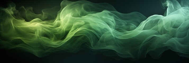 Sticker - A mesmerizing swirl of green and yellow smoke gracefully intertwined on a black canvas, creating a mysterious and enchanting visual spectacle