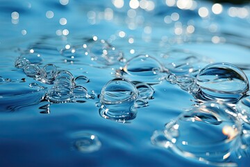 Fototapete - Close-up view of mesmerizing water bubbles popping and forming in a serene pool