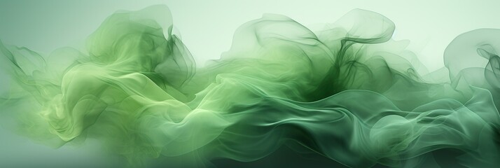Aufkleber - Swirling green and white smoke creates a mesmerizing dance on a blank canvas