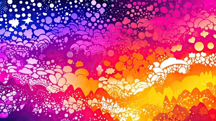 Poster - A vibrant display of colorful bubbles and twinkling stars swirling together in a cosmic dance of light and color