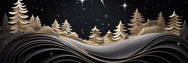 Canvas Print - A majestic star shines over a beautifully decorated Christmas tree, casting a warm glow on the festive scene